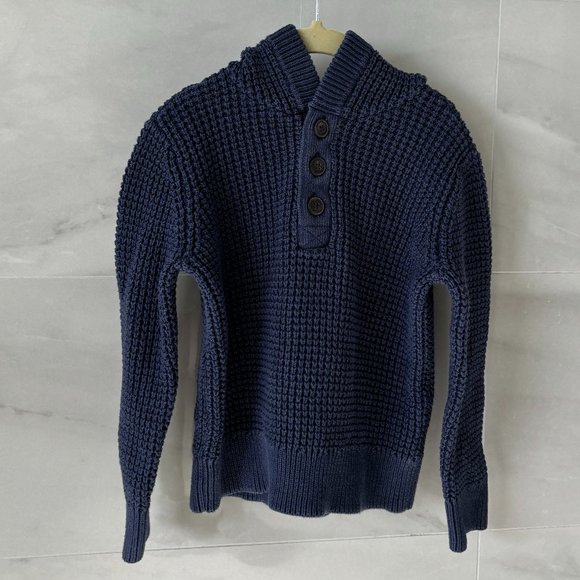 2/$16 Navy OshKosh Hooded Chunky Knit Sweater - Boys 6 - Picture 2 of 5